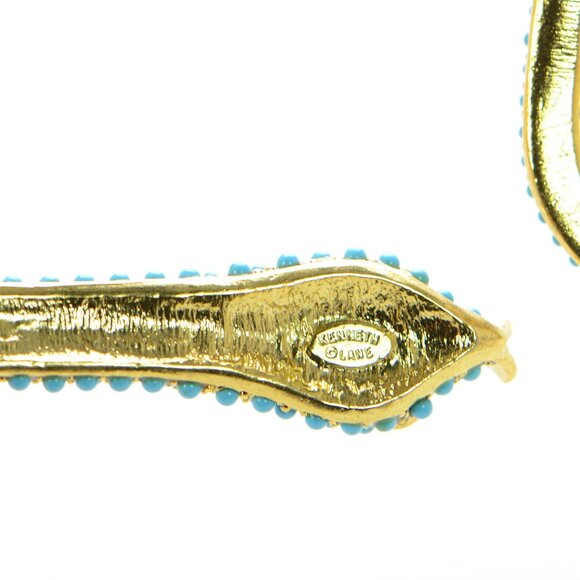 Vintage Kenneth Jay Lane KJL Crystal & Turquoise Snake Collar Necklace - Picture 3 of 9
